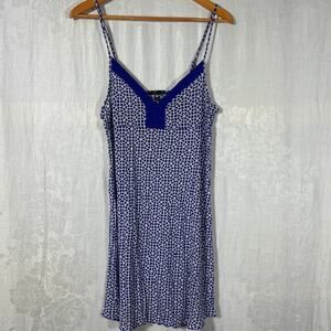 Tart Intimates Nightie Medium Purple White Geometric Strappy Night Gown